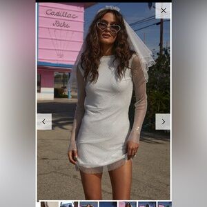 Anna White Rhinestone Mesh Mini Dress. Worn once! Size XLMinor pillingon inside